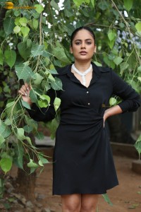 actress nandita swetha hot looks in a black dress