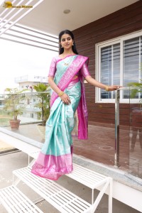 actress Naveena Reddy lovely in a green saree