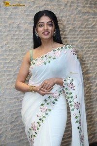 actress navya swamy beautiful in a white saree