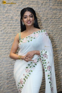 actress navya swamy beautiful in a white saree