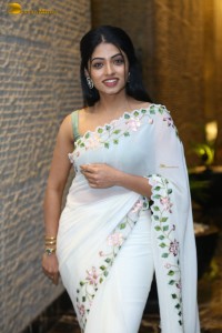 actress navya swamy beautiful in a white saree