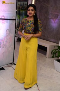 telugu actress navya swamy in a yellow dress posing for photoshoot