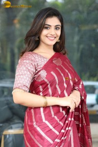 actress Nayan Sarika pretty in a red saree