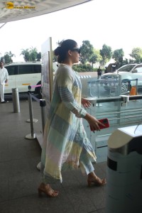 Indian actress Nayanthara spotted in a salwar dress at mumbai airport