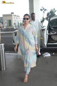 Indian actress Nayanthara spotted in a salwar dress at mumbai airport