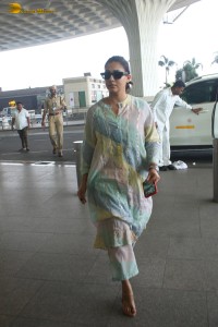 Indian actress Nayanthara spotted in a salwar dress at mumbai airport