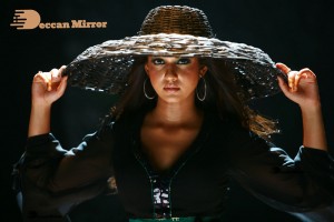 Nayanthara wearing a huge bamboo hat for a photoshoot