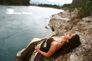 Nayanthara outdoor photoshoot in a brown and white dress