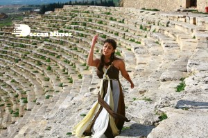 Nayanthara outdoor photoshoot in a brown and white dress