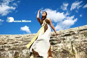 Nayanthara outdoor photoshoot in a brown and white dress