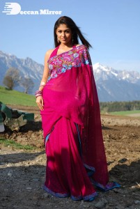 Actress Nayanthara in a Pink Saree