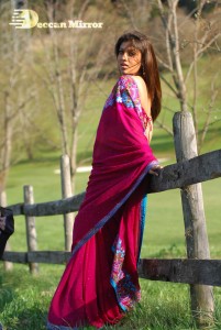 Actress Nayanthara in a Pink Saree