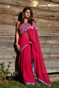 Actress Nayanthara in a Pink Saree