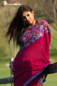 Actress Nayanthara in a Pink Saree