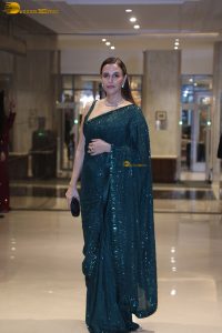 actress neha dhupia lovely in a green saree