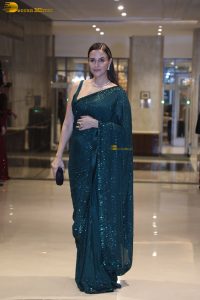 actress neha dhupia lovely in a green saree
