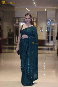 actress neha dhupia lovely in a green saree