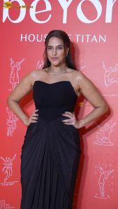 actress neha dhupia gorgeous in a black dress