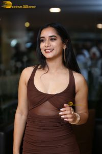 actress neha krishna gorgeous in a brown dress