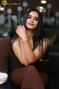 actress neha krishna gorgeous in a brown dress