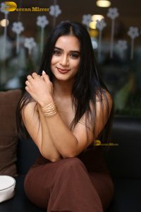 actress neha krishna gorgeous in a brown dress