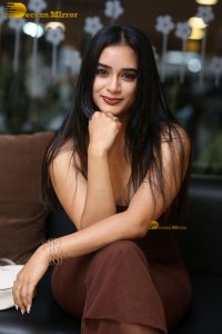 actress neha krishna gorgeous in a brown dress