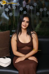actress neha krishna gorgeous in a brown dress