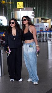 sisters neha sharma and aisha sharma super stylish at mumbai airport