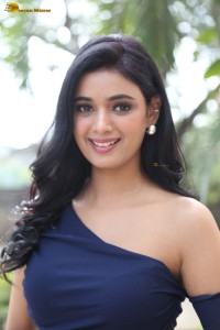 actress Neha Solanki beautiful in a shoulderless blue dress