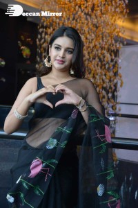 Nidhhi Agerwal in a Black Saree