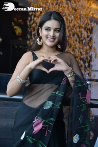 Nidhhi Agerwal in a Black Saree