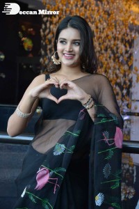 Nidhhi Agerwal in a Black Saree