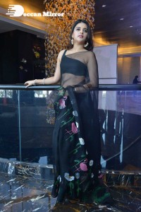 Nidhhi Agerwal in a Black Saree