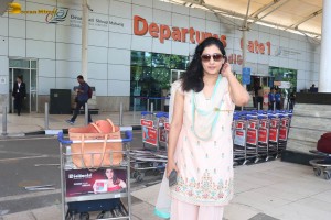actress niharica raizada in a salwar kameez spotted at mumbai airport
