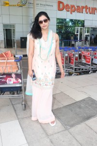 actress niharica raizada in a salwar kameez spotted at mumbai airport