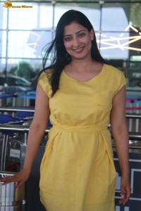 actress niharica raizada cute looks in a yellow dress