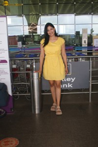 actress niharica raizada cute looks in a yellow dress