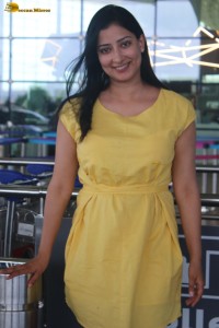 actress niharica raizada cute looks in a yellow dress