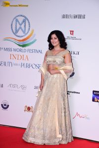 actress Niharica Raizada gorgeous in a white lehenga choli dress