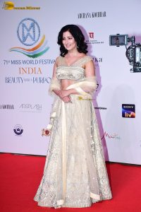 actress Niharica Raizada gorgeous in a white lehenga choli dress