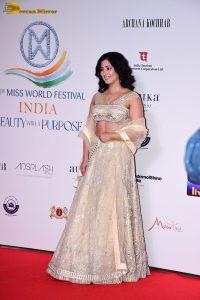 actress Niharica Raizada gorgeous in a white lehenga choli dress
