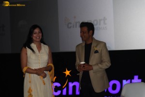 Niharica Raizada and Manoj Bajpayee inaugurate Cineport Cinemas in Gurgaon
