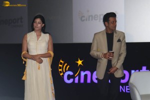 Niharica Raizada and Manoj Bajpayee inaugurate Cineport Cinemas in Gurgaon