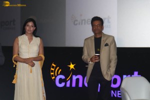 Niharica Raizada and Manoj Bajpayee inaugurate Cineport Cinemas in Gurgaon