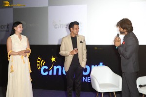Niharica Raizada and Manoj Bajpayee inaugurate Cineport Cinemas in Gurgaon