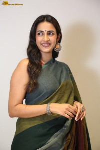 actress and producer Niharika Konidela cute in a dark green saree