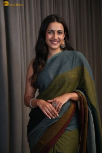 actress and producer Niharika Konidela cute in a dark green saree