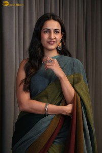 actress and producer Niharika Konidela cute in a dark green saree