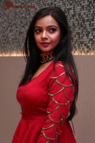 Telugu Actress Nithya Shetty photoshoot in a red dress