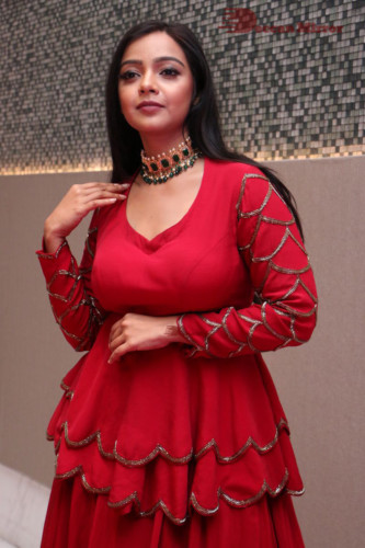 Telugu Actress Nithya Shetty photoshoot in a red dress